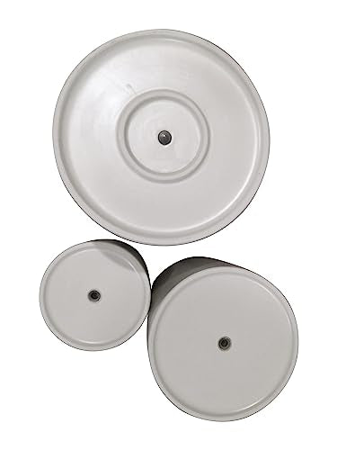 White Fluted Ceramic Plant Pots Set of 3 - 6, 8 & 10 Inch Indoor Outdoor