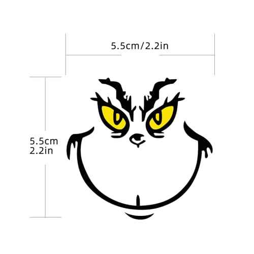 10 Pcs Christmas Ornament Decorations, Vinyl Stickers - 2.2*2.2in, Waterproof, DIY Face Stickers for Windows & Parties