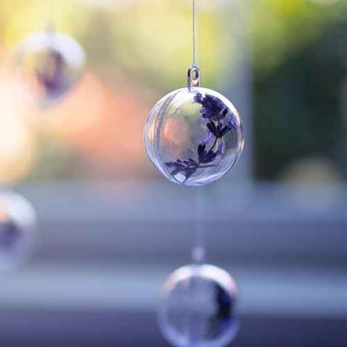 UXCELL 10 Pcs Clear Fillable Balls Ornament, 1 Inch Hanging Plastic Transparent Decor Balls for DIY Craft, Party, Wedding