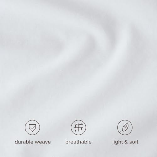 Organic Cotton Percale Duvet Cover Set King / White - No Comforter
