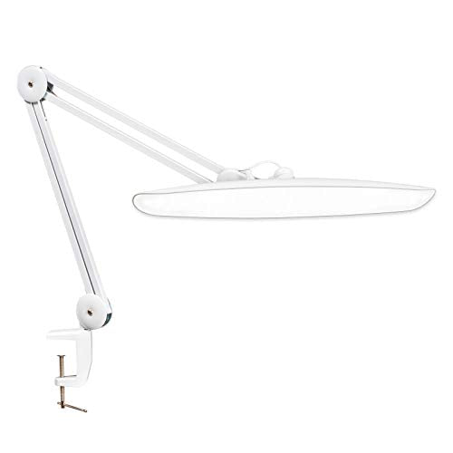 20-Inch LED Desk Lamp with Clamp - 24W, 2200 Lumens, White - Non-CCT, Non-Protective