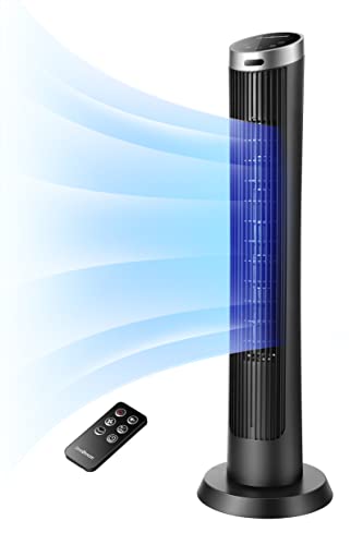 OmniBreeze 36 Inch Oscillation Tower Fan with Remote & LED Display – Bladeless Floor Fan for Indoor Cooling