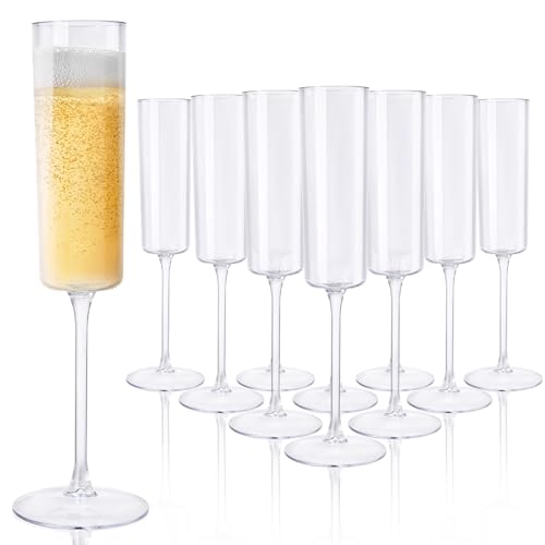 Ciaell 36 Pack 6oz Clear Plastic Champagne Flutes for Weddings & Parties