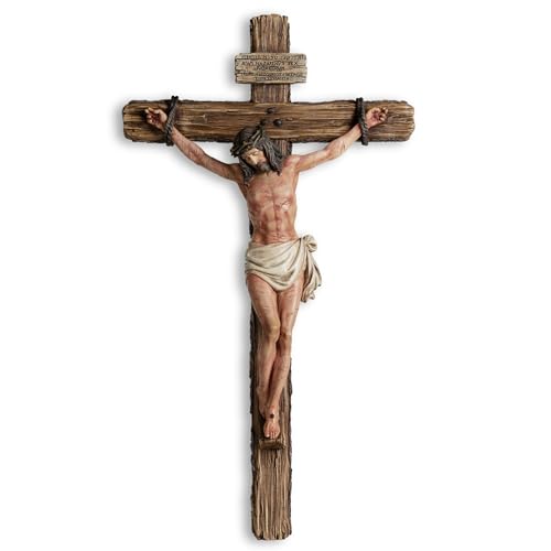 DevotedWalls Extra-Large Catholic Crucifix Wall Decor 20.8"L x 12"W Full Color