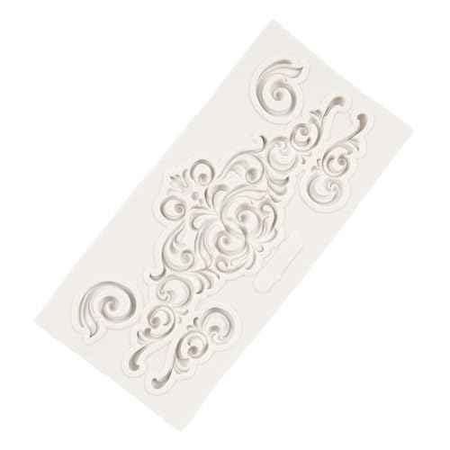 Baroque Fondant Mold Curlicues Scroll Lace Border Silicone Mold For Cake Decoration Chocolate Cupcake Topper Candy Sugar Craft Polymer Clay Gum Paste