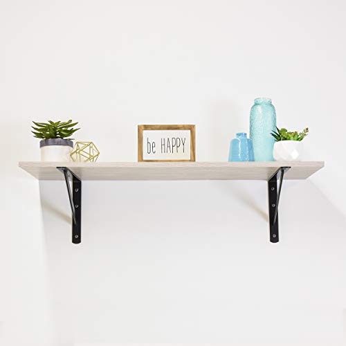 Heavy Duty Metal Shelf Brackets 20 x 13 Inches Black Steel Wall Mounts