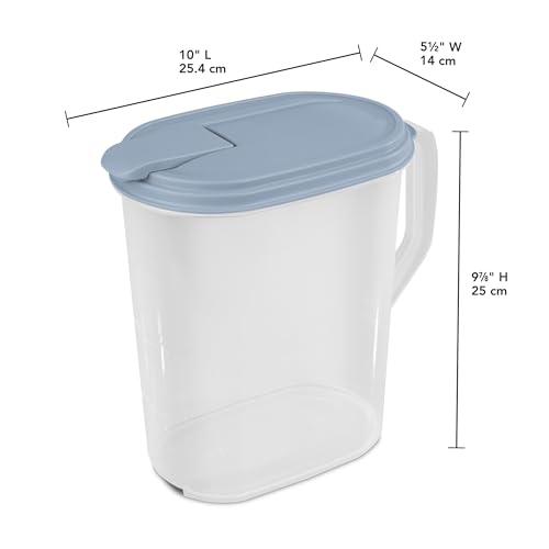 6 Pack 1 Gallon Hinged Pitchers with Handle for Kitchen & Home, Leak-Proof Lid