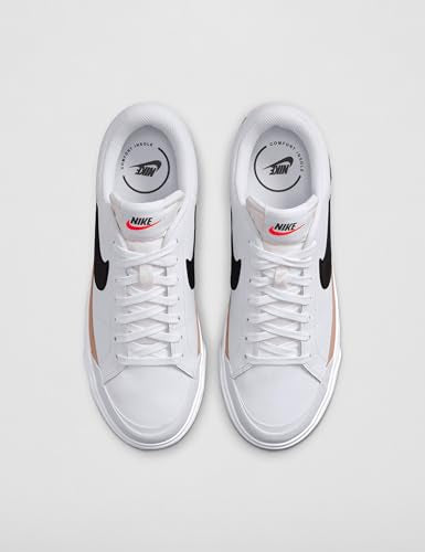 Nike Women's Court Legacy Lift Shoes 9.5 White Black Hemp Orange