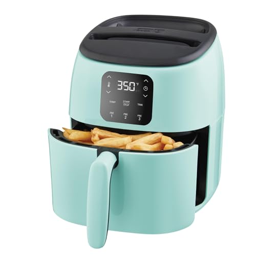 Dash Tasti-Crisp Digital Air Fryer 2.6 Quart Aqua Nonstick Compact Kitchen Appliance