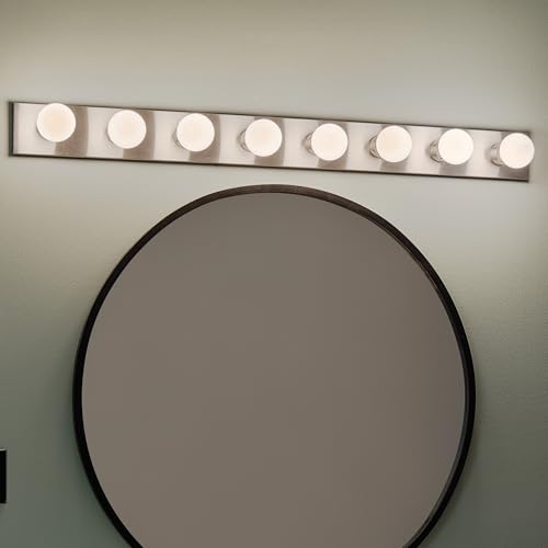 48in Brushed Nickel Bathroom Vanity Light - Modern 4-Light Fixture