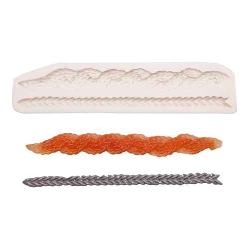 3D Knitting Silicone Fondant Mold Christmas Knitwear Chocolate Mold Christmas Cake Border Baking Molds for Christmas Party Cake Decoration Cupcake Toppers Gum Paste Polymer Clay Resin