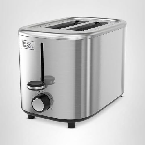 BLACK+DECKER® 2-Slice Toaster with 7 Toast Shade Settings, Extra-Wide Slots for Bagels, Stainless Steel Exterior Finish