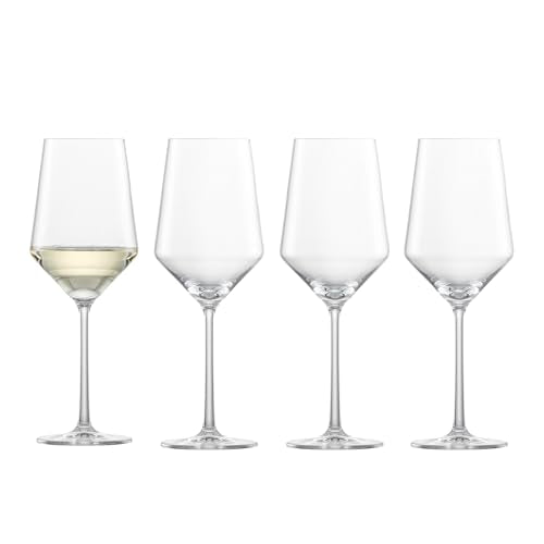 Set of 4 White Wine Glasses - 14oz Crystal Glassware for Sauvignon Blanc