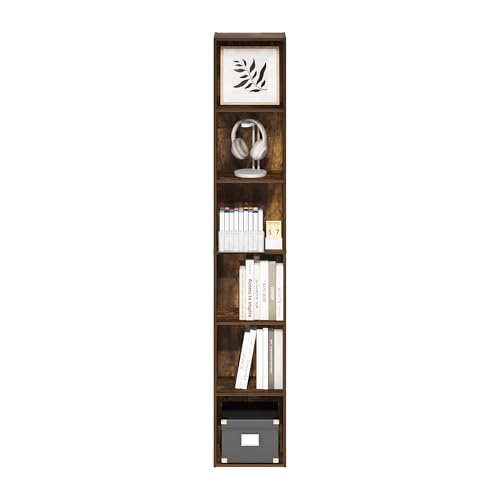 Furinno LUDER Book Shelf, 6-Tier Tall Modern Bookshelf, Bookcase with