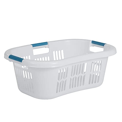 XL Hip-Hugger Laundry Basket - 2.1 Bushel White with 3 Handles - Rubbermaid Variation