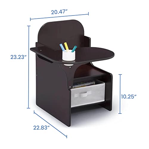 Delta Children MySize Kid's Chair Desk with Storage Bin, Dark Chocolate
