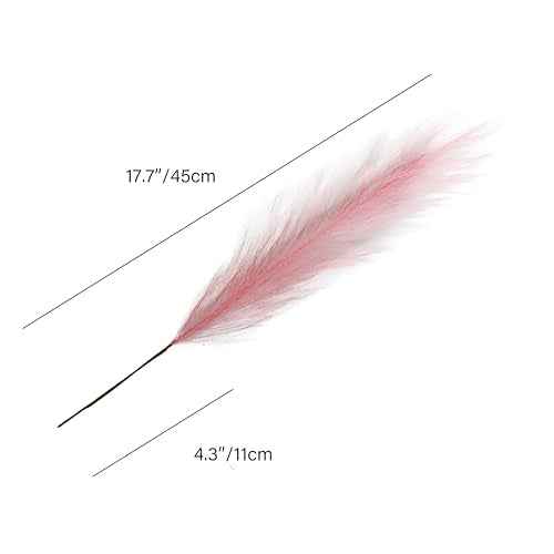 Mandy's Coral Silk Pampas Grass Bouquet 20 Stems 17.7in Fluffy Artificial Pampas with Bendable Stems for Wedding Centerpiece Home Boho D?cor