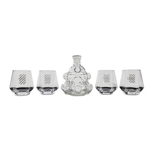 Fallout Brotherhood of Steel Whiskey Decanter Set with 4 Glasses - Home Barware Gift