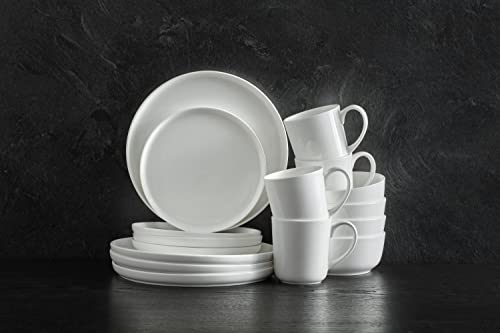 Mikasa Samantha 16-Piece Chip-Resistant Dinnerware Set for 4, White Bone China