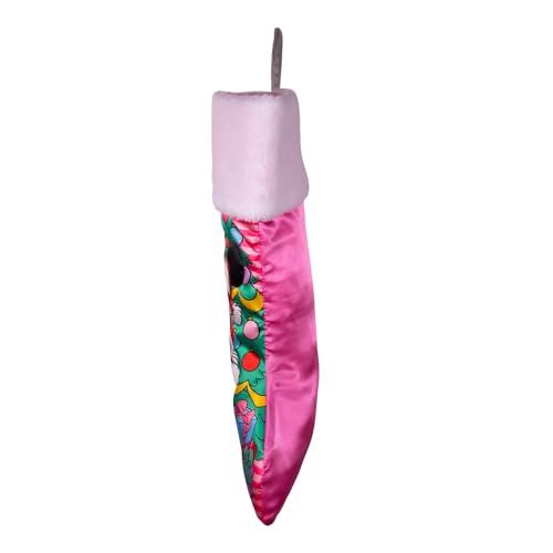 Pink Minnie Mouse Christmas Stocking with Tree - Holiday Decor