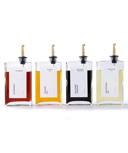 APT 1101 Gold 350ml Olive Oil & Vinegar Dispenser Set – Pack of 4