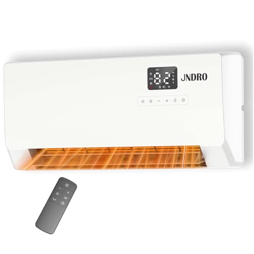 JNDRO 24-Inch Wall Mounted Electric Space Heater 1500W with LED Display & Remote