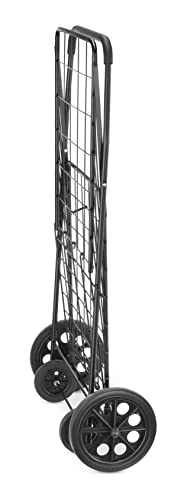 Extra Large Foldable Utility Shopping Cart with Wheels - 17.4 x 16.4 x 40.12 inches, Black, 100Lb Capacity