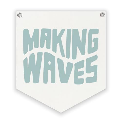 Lacama Surf Decor,Coastal Beach Room Decor Aesthetic, Making Waves Linen Banner Wall Hanging Banner Flag Decor for Coastal Surfer Room Bedroom Beach Decorations