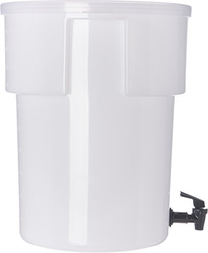 5 Gallon White Plastic Beverage Dispenser with Spigot - Modern Design, Leak-Proof, Catering Use