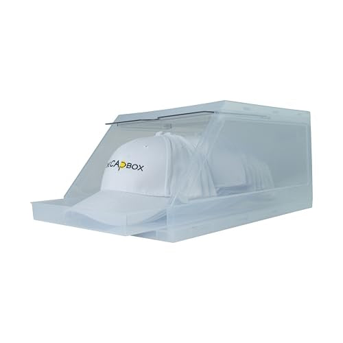 Clear Hat Organizer for Baseball Caps - Stackable, Sliding Tray, 2 Pack by THE CAP BOX