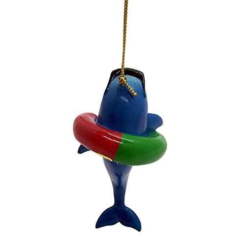 Swimming Dolphin Christmas Ornament, Holiday D?cor, Nautical Theme, 3.75 Inches