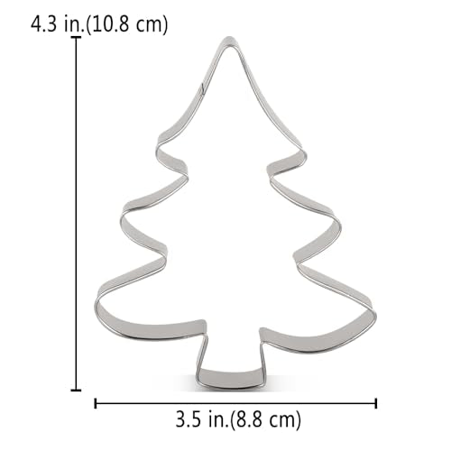 LILIAO Christmas Tree Cookie Cutter 4.3 inch Stainless Steel