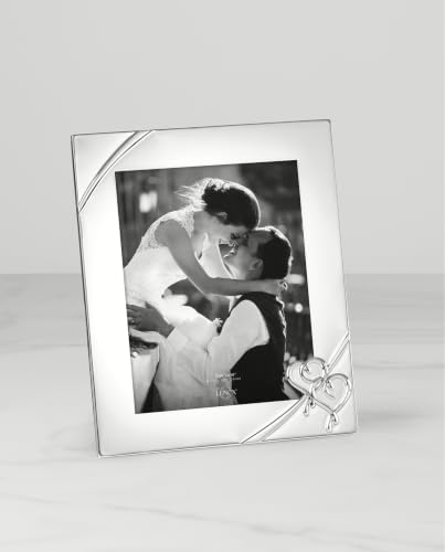 Wedding Silverplate Picture Frame 8x10 with Interlaced Hearts - Lenox