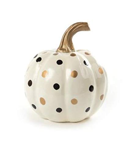 Ivory Dotty Pumpkin Decorative Resin Home Decor for Fall & Halloween
