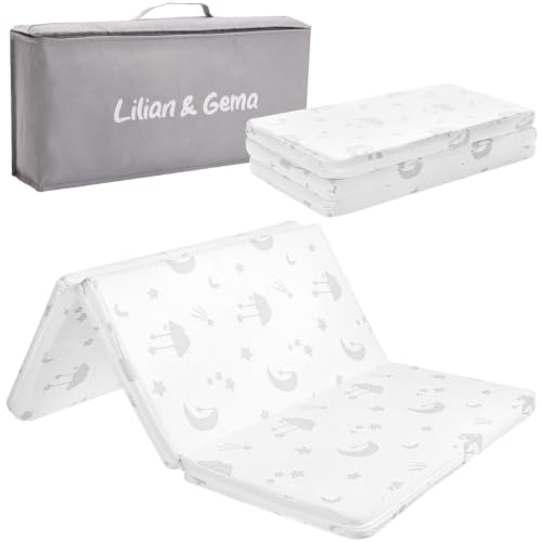 Star & Moon Pack and Play Mattress 38x26x1.5 Inch Portable Baby Crib Pad