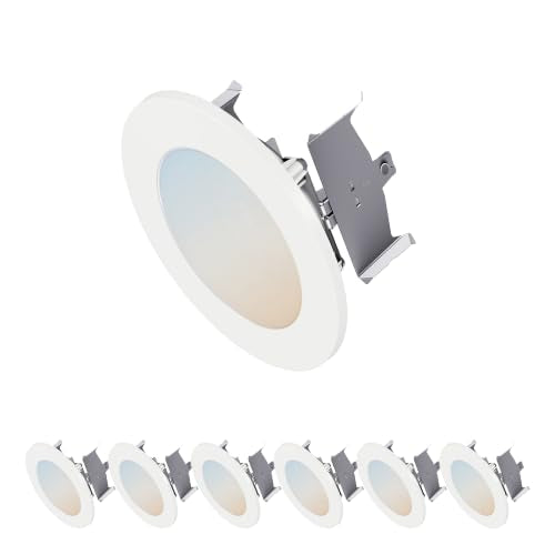 HALO HLBT 4-Inch Slim LED Recessed Light Retrofit Kit 6-Pack, 5 CCT, Dimmable