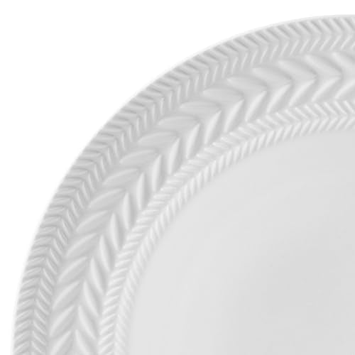 Pfaltzgraff Josephine 24-Piece Dinnerware Set - Embossed Basket Weave, Service for 8, White Porcelain