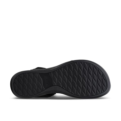 Clarks Women's Arla Shore Ankle Strap Athletic Sandals - Black Textile, Size 8