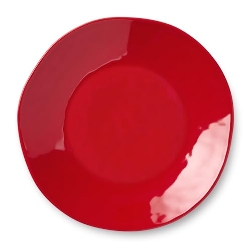 Berry Red Christmas Dinner Plates Set of 4 - Holiday Stoneware Tableware