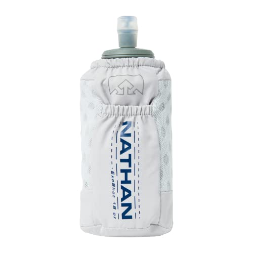 Nathan ExoDraw & ExoShot 2.0 Handheld Running Water Bottle Vapor Grey Blue 18oz