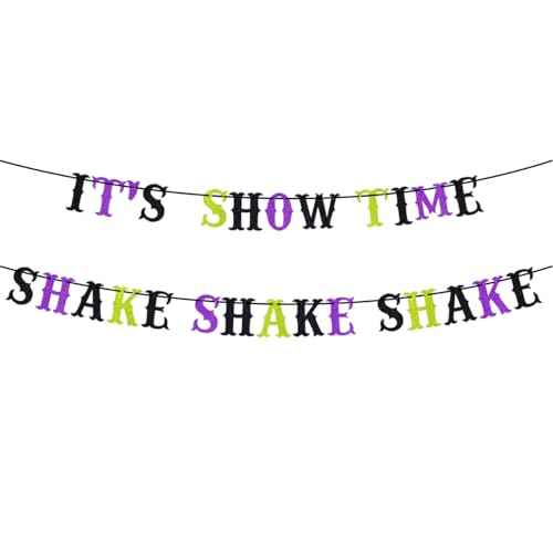 Beetle Birthday & Party Banner Decorations, Glitter IT'S SHOW TIME SHAKE SHAKE Halloween Christmas Beetle Themed Party Supplies, Xmas Birthday Party Baby Shower New Year Holiday Decor