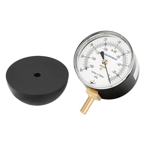 Vacuum Suction Gauge Water Lift Meter for Household & Central Systems - 0-160 Inches