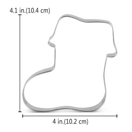 LILIAO Christmas Stocking Cookie Cutter, 4.1 inches, Stainless Steel, by J.Cookies