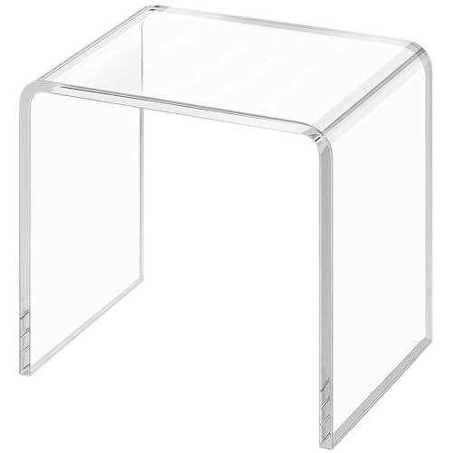 ZVOBUEI Clear Acrylic Shower Chair - Heavy Duty 700lbs Standard Stool (11"D x 16"W x 16"H)