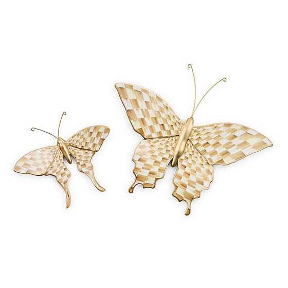 MacKenzie-Childs Butterfly Wall Decor Set - Rustic Brown & White Accent Pieces