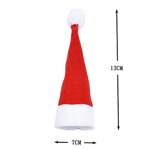 FINGOOO Mini Red Santa Hats,30 Pieces Christmas Hat for Crafts 2.8¡± x 5¡° Small Santa Hats for Xmas Party Table Dinner Decorations