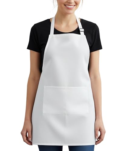 Xeoxarel Adjustable Bib Apron with 2 Pockets, Cooking Kitchen Aprons for Women Men Chef, Black