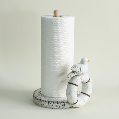 Bicuzat Retro Seagull Paper Towel Holder Stand, Resin Seagull Craft Decor