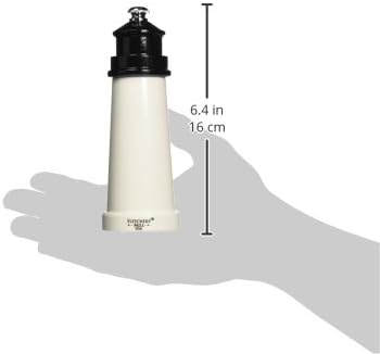 Fletchers' Mill Lighthouse Salt Mill, White/Red - 6 Inch, Adjustable Coarseness Fine to Coarse, MADE IN U.S.A.