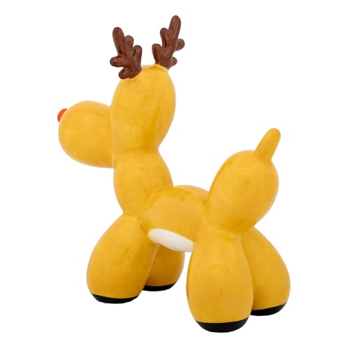 Christmas Reindeer Figurine Balloons - Holiday Decor, 8 Inch Polyresin